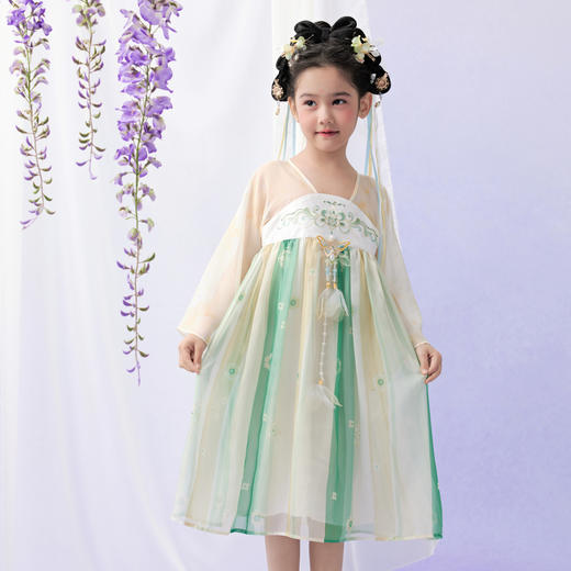 笛莎/Deesha 观山见联名2026年春季新款国风女童连衣裙裙子 商品图1