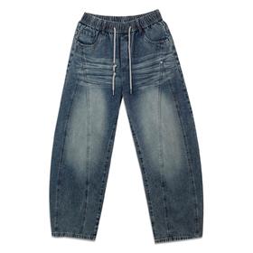 腰部抽绳设计分割弯刀牛仔裤-纪念日百货门店同款169265717