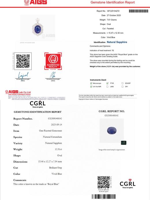 12.51ct刻面蓝宝石吊坠 商品图5