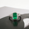 【天然正品】AU750精品白金镶钻镶天然祖母绿型艳绿1.18克拉祖母绿戒指13.5号（戒圈可改）290126NJS40 商品缩略图4