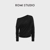 ROMI STUDIO100高支绵羊毛松弛感落肩套头毛织长袖RWDSS61743 商品缩略图0