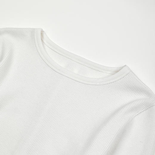 ROMI STUDIO色织华夫格高密长绒棉针织船领长袖 RWDSSY1572 商品图5