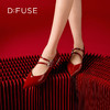 Dfuse迪芙斯2026春季新款尖头双条带钻口亮面漆皮单鞋平跟鞋DFE1114022 商品缩略图0