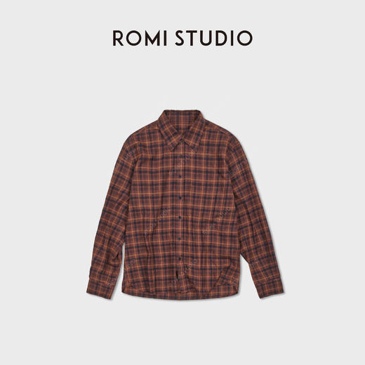 ROMI STUDIO“轻盈无物”汉麻莱赛尔呼吸感长袖格子衬衫 RWDSS61768 商品图1