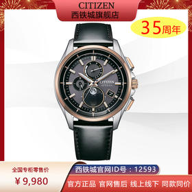 西铁城/CITIZEN光动能电波对时月相舒博™钛BY1004-17X