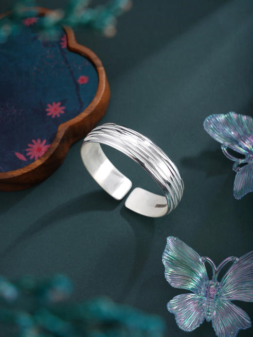 子佩集S999手工银【月汐吻痕】手镯【55031102】原创设计 商品图4