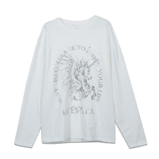 个性印花重磅骏马长袖T恤-纪念日百货门店同款169251489 商品图3