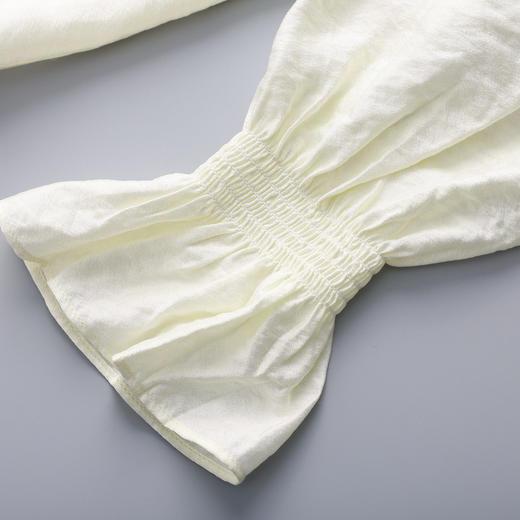 「高货wl」全新升级【铂金会员247/天猫329/差价82】(01839)洛诗琳宫廷风木耳边立领上衣2026春季新款洋气雅致肌理绉感天丝衬衫女 商品图3