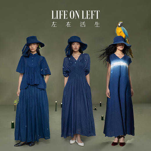 【林栖设计小店】植物染色|手工植物蓝纯棉蝴蝶结复古百搭2026春新款帽子2961133 商品图4