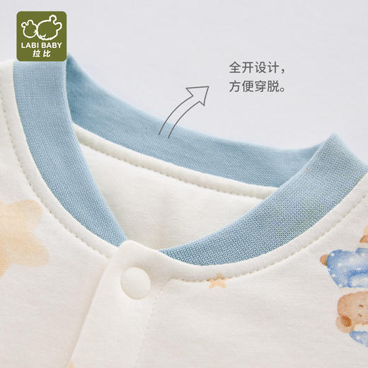 拉比童衣J6-1星月全开连体衣蓝LZAB103312 商品图3