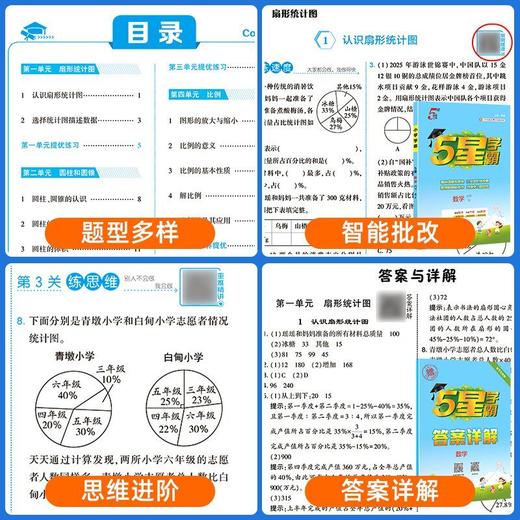 2026春小学五星学霸5星下册同步练习人教版经纶 商品图4