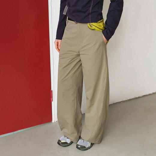 714street弧形剪裁分割线弯刀裤 2026春季新款轻薄四面弹休闲裤女 商品图0