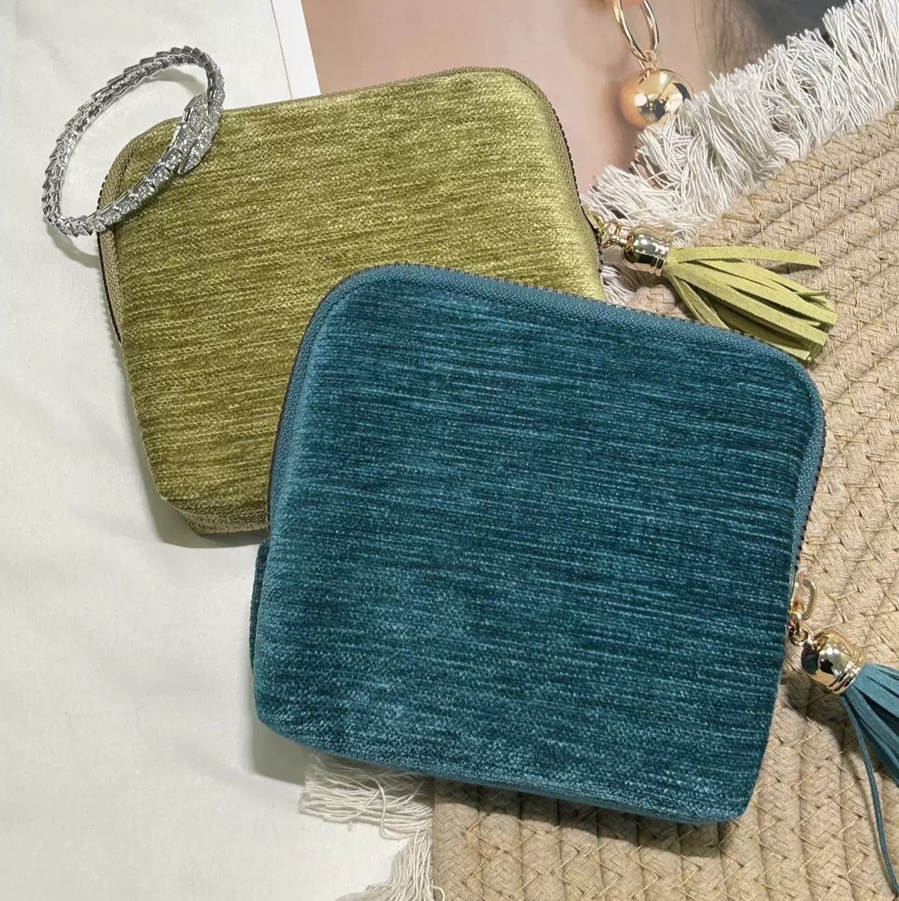 【手串收纳包】高级感便携首饰包多层水晶手串手镯首饰收纳包流苏拉链珠宝首饰袋