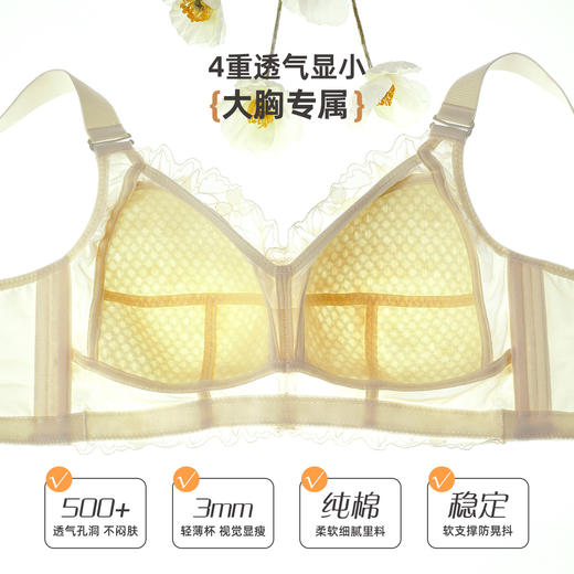 雅黛俪大胸显小显瘦女士内衣轻薄透气蕾丝春夏新款胸罩内衣 商品图9