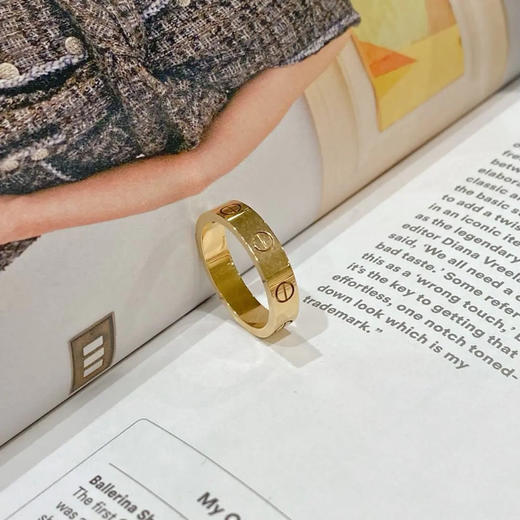卡地亚 love 单钻 窄版 玫瑰金 18k 戒指 商品图6