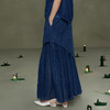 【林栖设计小店】植物染色|手工植物蓝纯棉绣花蜜褶2026春新款鱼尾半身裙1961132 商品缩略图3