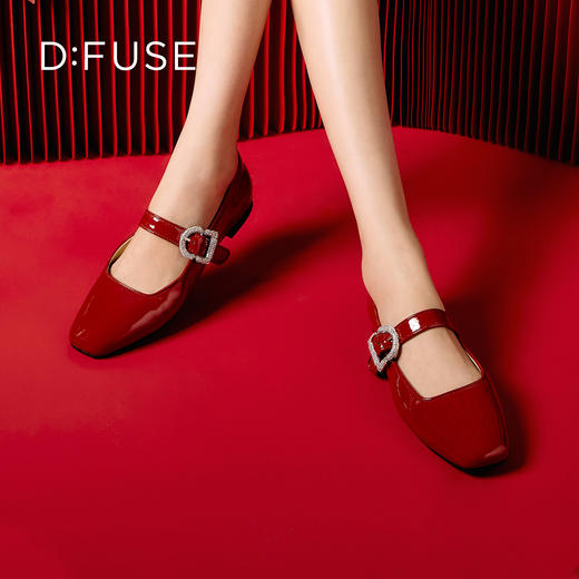 Dfuse迪芙斯2026春季新款多巴胺色彩方头舒适软底玛丽珍单鞋DFE1111111 商品图6