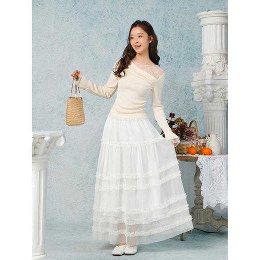 荡领假两件蕾丝针织衫-纪念日百货门店同款169445849 商品图9