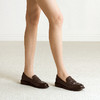 千百度手抓皮低跟乐福鞋女英伦风小皮鞋通勤深口单鞋A25456159 商品缩略图2