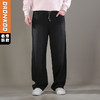 DRONKOO 2026 抽绳口袋钉扣前后斜破缝喷色中厚卫裤长裤 商品缩略图0