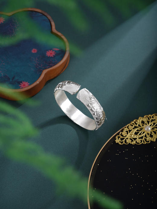 子佩集S999手工银【风荷举华】手镯【ZYG026】原创设计2602 商品图4