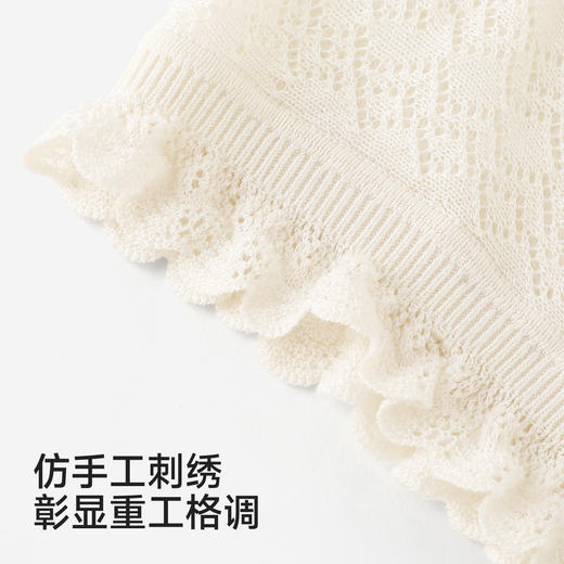 【高定系列】英氏婴儿贴面帽夏季新生儿蚕丝胎帽新款花边透气帽子 商品图2