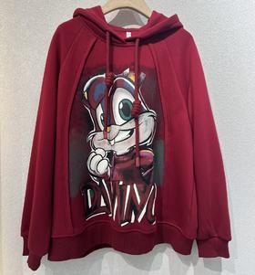 NC连帽大卡通图案加绒卫衣51015（红）冬季254020050321