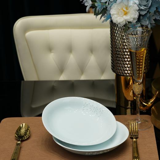 汉茗 青釉缠枝莲玲珑8英寸深盘 1个 商品图1