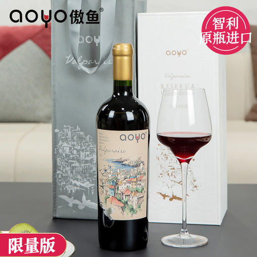 傲鱼智利原装原瓶进口红酒天堂之城红葡萄酒整箱礼盒装 商品图0