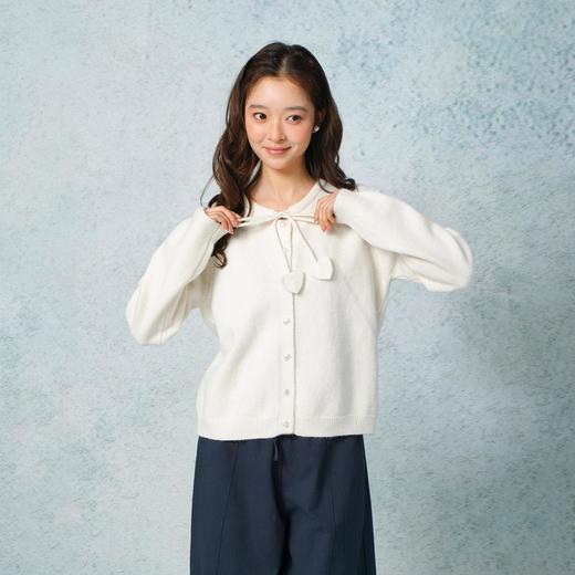 甜美爱心系带纯色针织衫-纪念日百货门店同款169601098 商品图1