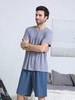 【提花棉莫代尔系列】舒雅男士圆领短袖短裤套装 莫代尔+棉 39/27133H 商品缩略图1