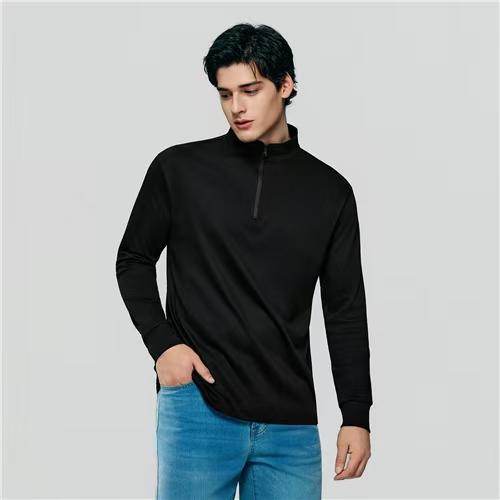 佐丹奴男装26年新款全棉液氨半拉链卫衣01026328 商品图0