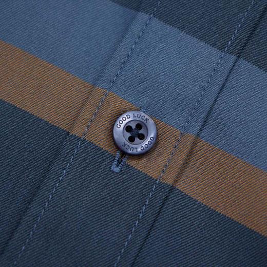 【莱赛尔】德鲨长袖衬衫男2026春季新款条纹撞色休闲衬衣 商品图5