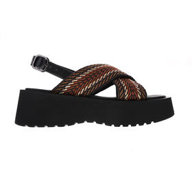 sheme进口织带搭配速干布内里休闲时尚女士厚底凉鞋可定制