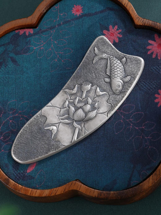 子佩集S999手工银【莲华鱼跃】摆件【ZYG022】原创设计2602 商品图4