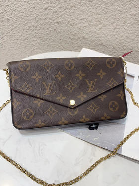 LV 老花 三合一 斜挎包