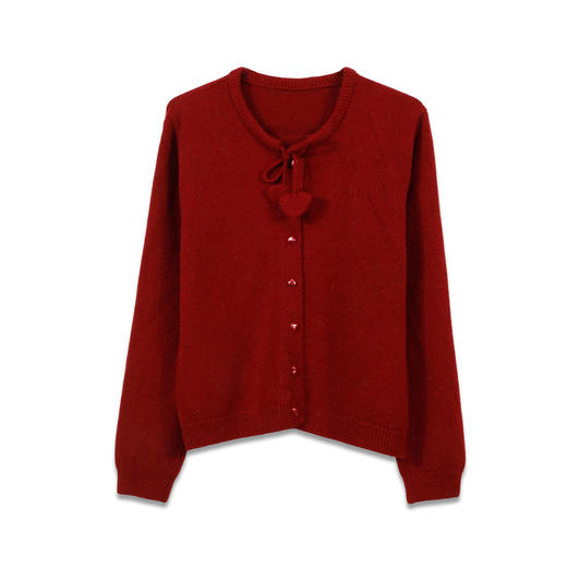 甜美爱心系带纯色针织衫-纪念日百货门店同款169601098 商品图4