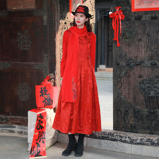 【2026春节款】鸿禧云舞民族风连衣裙 | 现货加急发 商品图1