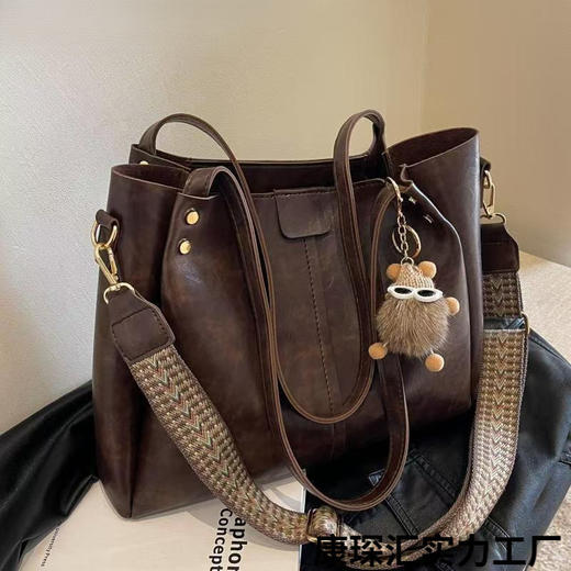 【超大容量轻便减负❗️简约大气百搭】大容量托特包包女秋冬时尚复古单肩包宽带斜挎包大学生上课通勤包。jd 商品图0