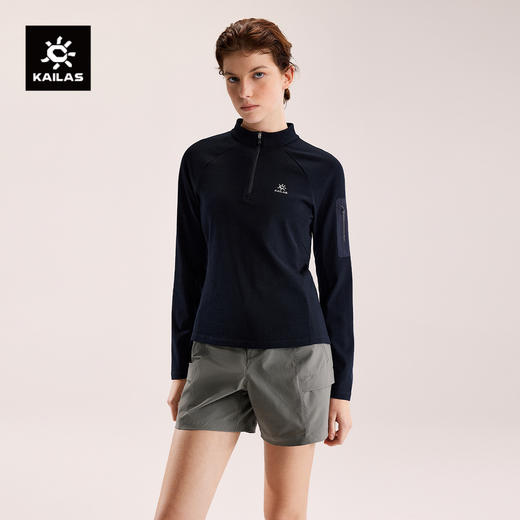 KAILAS凯乐石 XM2女款羊毛半开长袖T恤 KG2617209 商品图0