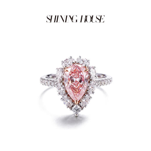 ShiningHouse[培育] 粉钻系列 18k金钻石戒指 水滴形1克拉钻人工真钻人造钻石K金戒指时尚钻石戒指卓越匠心奢耀臻献【此商品不支持7天无理由退货退款】预计3日发货 商品图2
