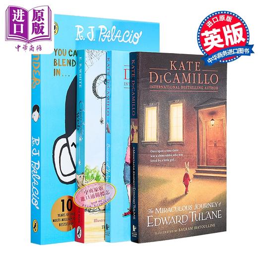 【中商原版】企鹅经典读物奇迹男孩 护眼版+纽伯瑞 夏洛的网 英版+纽伯瑞金奖 傻狗温迪克+爱德华的奇幻之旅 共4册 儿童文学 商品图1