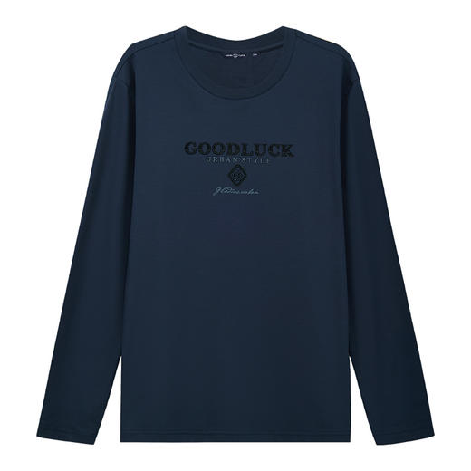 德鲨鲨鱼男装长袖T恤2026春季新款休闲圆领上衣男士打底衫 商品图2