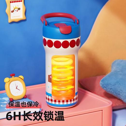bablov儿童保温杯高颜值女生吸管杯子大容量便携不锈钢办公室水杯 商品图3