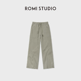 ROMI STUDIO”慵懒弧度“垂坠廓形松紧腰复古运动长裤 RWCAX87281