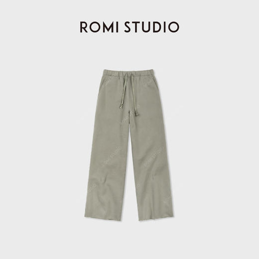 ROMI STUDIO”慵懒弧度“垂坠廓形松紧腰复古运动长裤 RWCAX87281 商品图0