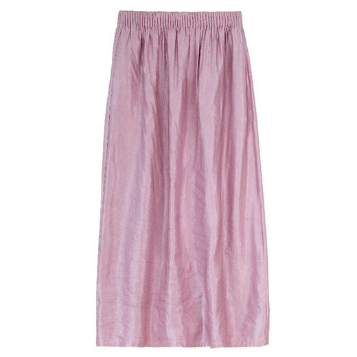 牧衣游原创 26姆米丝麻半身裙宽松质朴粉色肌理感百搭半裙 寻野 商品图4