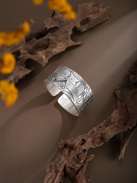 子佩集S999手工银【佛心渡缘】手镯【ZYG012】原创设计2602 商品图2