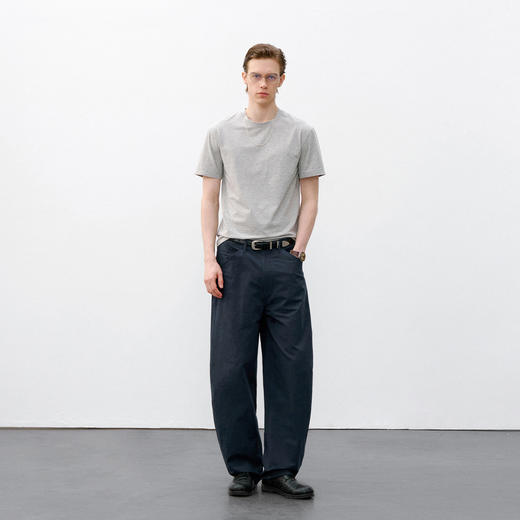 714street日系棉麻显瘦藏肉弯刀裤 2026春季立体剪裁宽松休闲裤男 商品图2