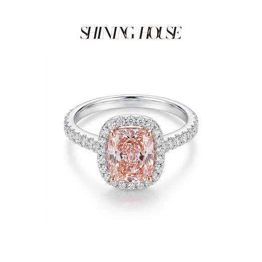 ShiningHouse[培育] 粉钻系列 18k金钻石戒指 长方形1.6克拉钻人工真钻人造钻石K金戒指时尚钻石戒指卓越匠心奢耀臻献【此商品不支持7天无理由退货退款】预计3日发货 商品图2